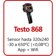 Cámara termográfica Testo 868s con resolución 160x120 y SuperResolution 320x240, detección automática de puntos fríos y calientes y conectividad con App Testo Thermography