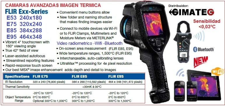 termograficas profesionales flir E45 E75 E85 E95 gimateg
