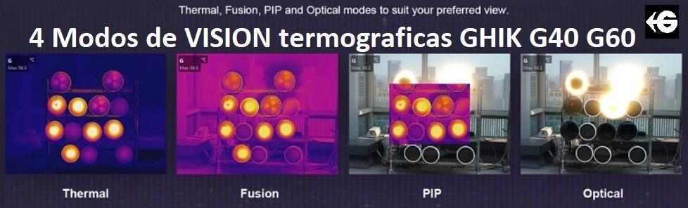 tipos de imagen termograficas hikmicro G40 y G60 gimateg