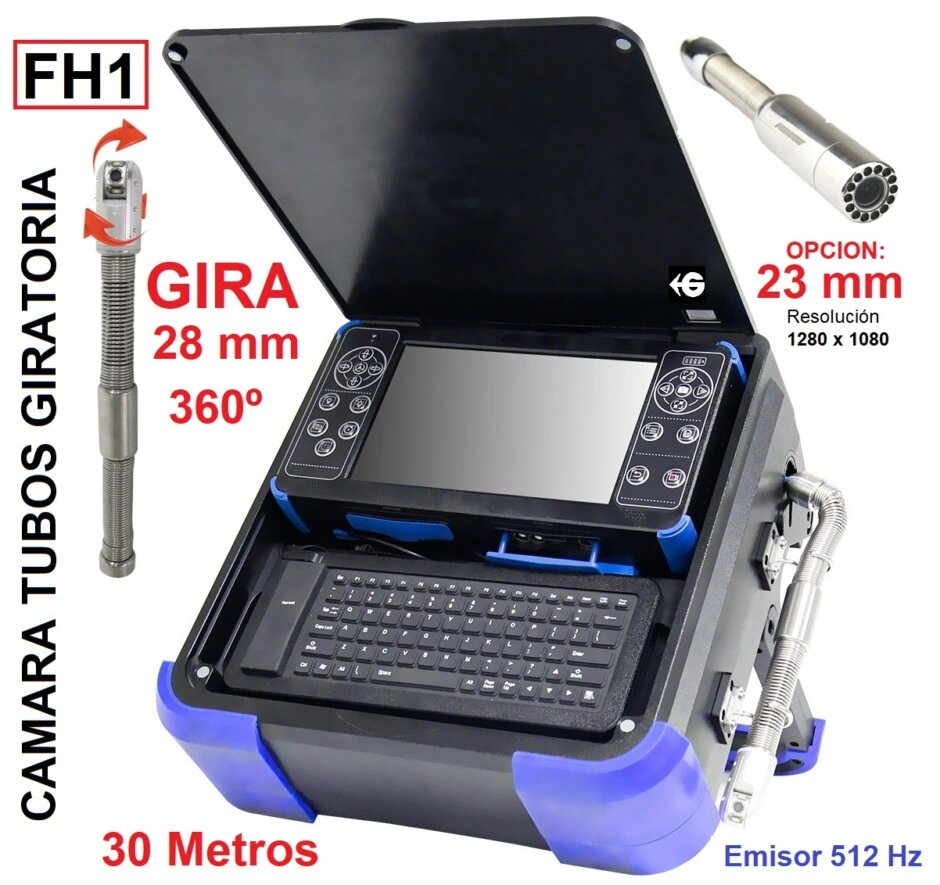 ir Doble CAMARA 28mm giratoria y 23mm FHD INSPECCION TUBERIAS Gicam-FH1 Gimateg