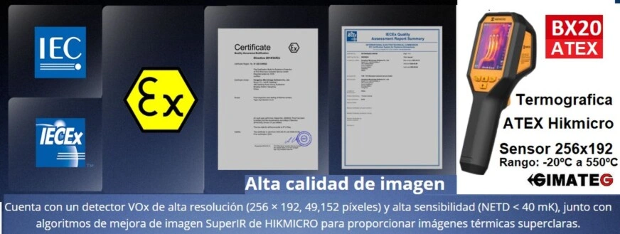 certificado ATEX termica hikmicro BX20 GimateG