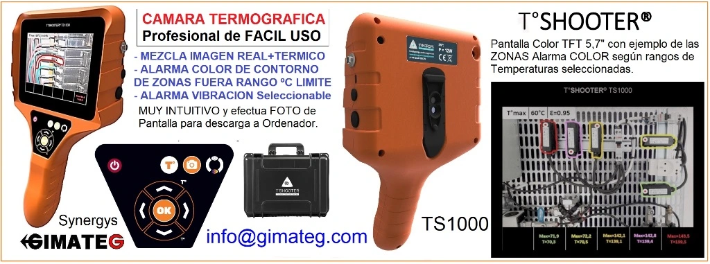 camara termografica con alarma contarnos color y vibracion ts1000 gimateg