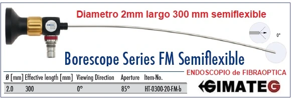 endoscopio fibra optica 2mm largo 300mm Hipp GimateG