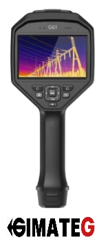 Cámara termográfica profesional HIKMICRO G61 con resolución 640x480, vídeo, GPS y láser para mantenimiento industrial e inspección predictiva, disponible en Gimatec