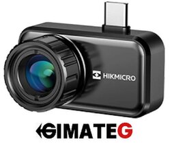 Fotografía del dispositivo HIKMICRO MiniX, cámara térmica inalámbrica con SuperIR, modos térmico, fusión y PIP, y diseño compacto para diagnóstico térmico profesional con móvil o tablet. Disponible a través de Gimatec, distribuidor especializado en instrumentación termográfica profesional.