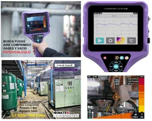 alquiler venta camara busca fugas aire comprimido leakshooter por ultrasonido ISO50001 gimateg