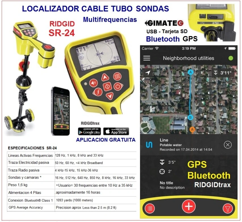 localizador pro instalaciones enterradas Ridgid SR24 gimateg