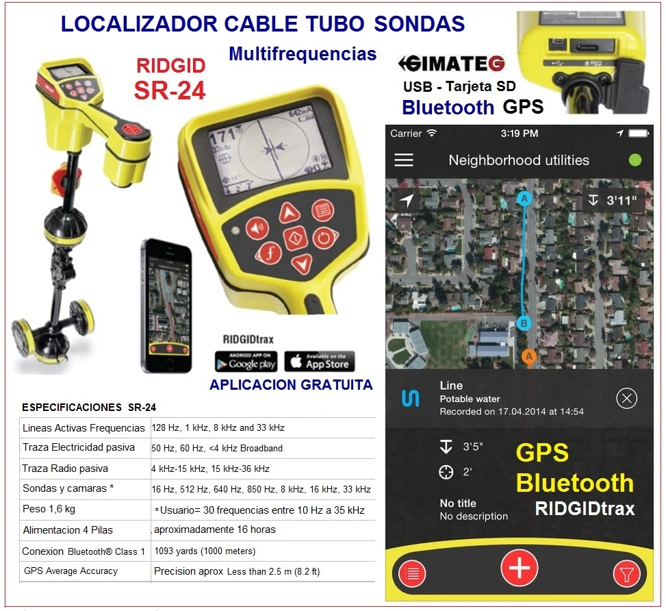localizador instalaciones enterradas Ridgid SR24 gimateg