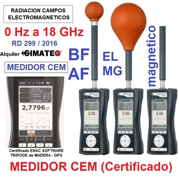 medidor radiacion electromagnetica alta y baja frequencia venta alquiler GimateG