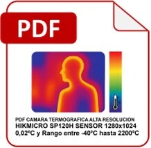 Icono de archivo PDF que indica la disponibilidad de documentación técnica, guías y recursos sobre termografía infrarroja, cámaras termográficas y aplicaciones profesionales, proporcionados por Gimatec.