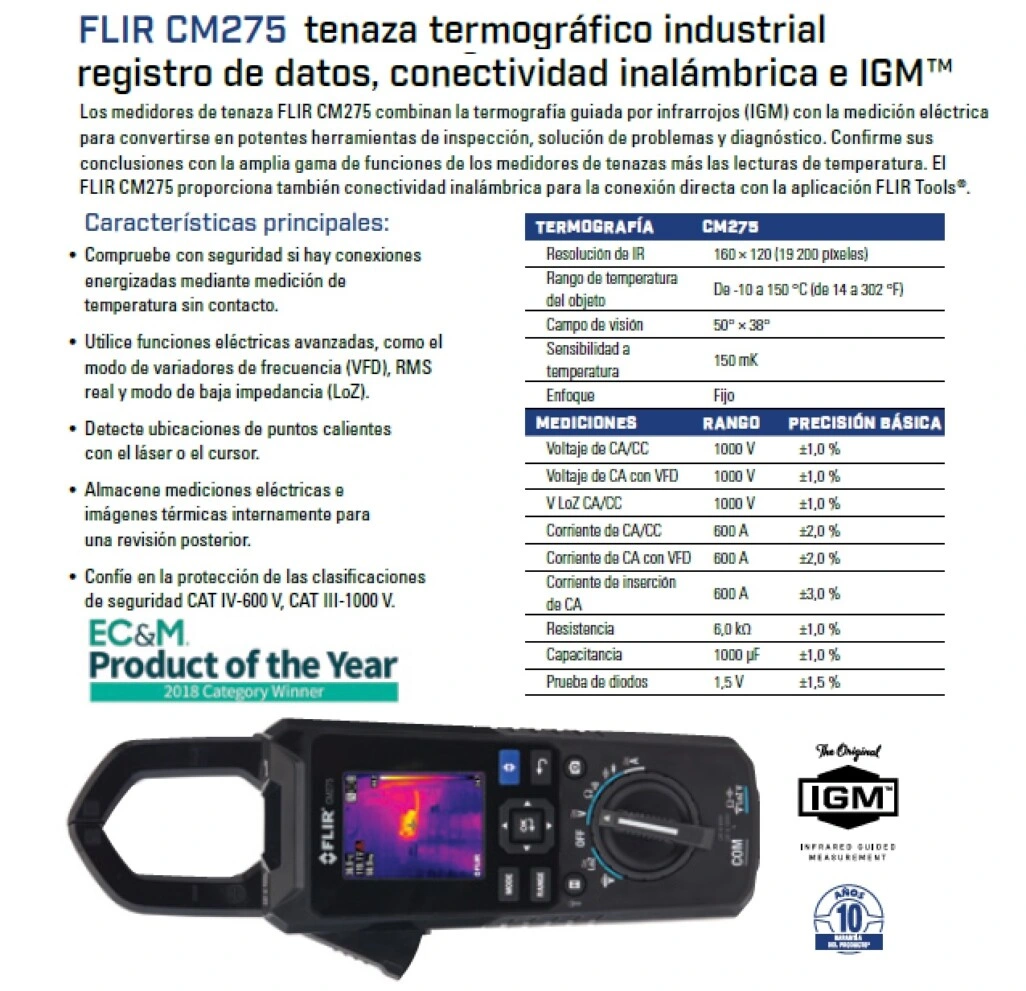 pinza con termica 160x120 Flir CM275 gimateg