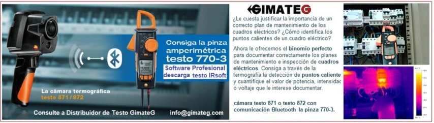 aconsejado camara termica testo 872 con pinza amperimetrica bluetooth gimateg