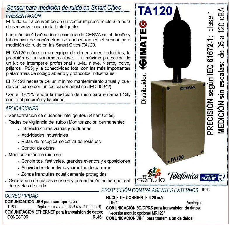 Sonometro online para registro ruido ambiental cesva gimateg