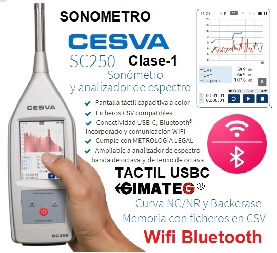 sonometro tipo 1 tercios octava cesva SC250 GimateG