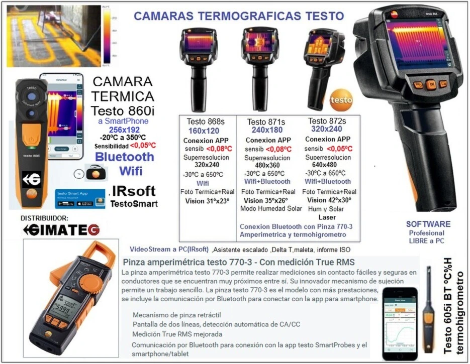termograficas wifi Bluetooth 872s 871s y Wifi 868s testo gimateg
