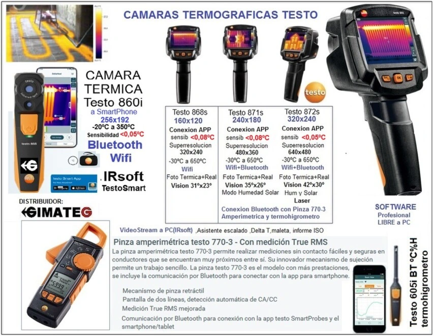 termograficas wifi Bluetooth 872s 871s y Wifi 868s testo gimateg