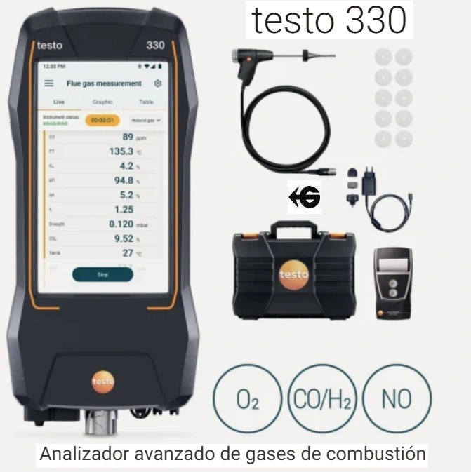 analizador combustion testo 300 venta alquiler gimateg