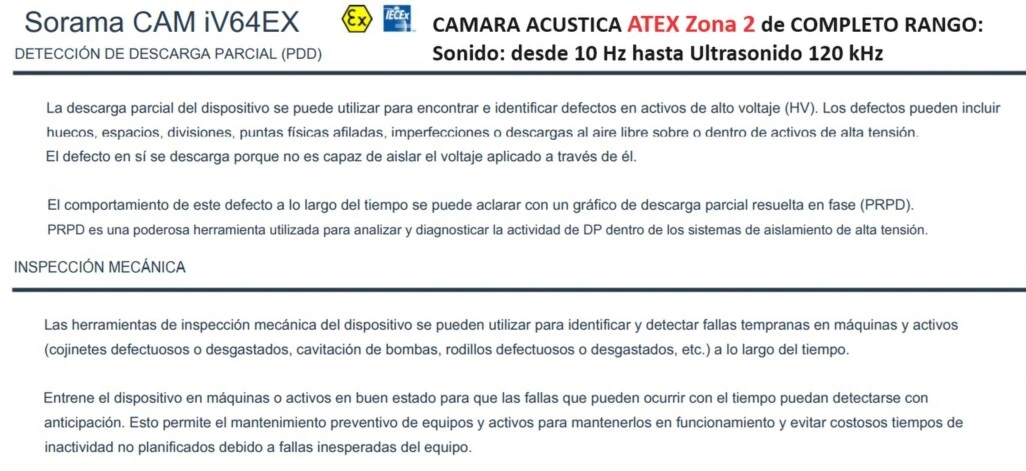 inspeccion con Camara acustica ATEX SORAMA CAM iV64ex gimateg