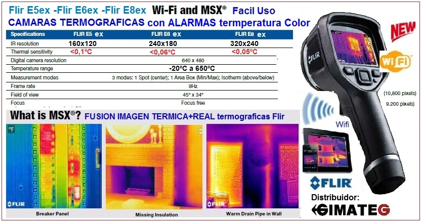 camaras termograficas Wifi Flir E6xt E8xt distribuidor Flir GimateG
