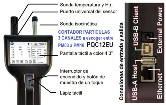 contador particulas 6 canales y masa m3h ,PQC10UE GimateG