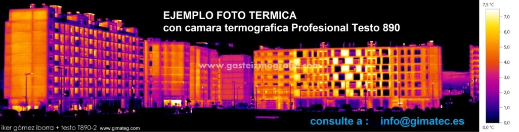 Foto termica de barrio de viviendas testo 890 gimateg