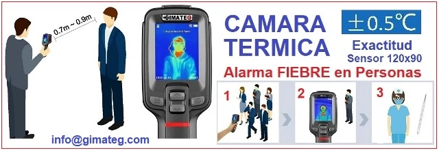 uso camara termica con alarma fiebre T120 gimateg