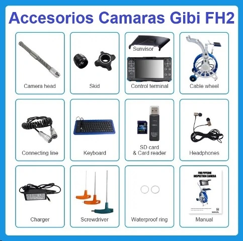 camara giratoria 28mm 60metros inspeccion tubos GiCam-FH2pro GimateG