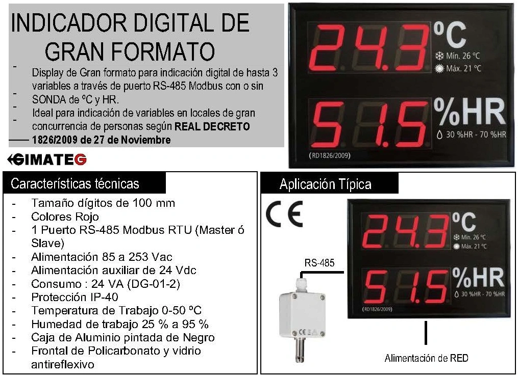 visor din a3 temp y humedad ambiente segun RD 1826-2009 GimateG