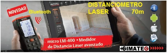 distanciometro con bluetooth para foto en tablet Ridgid gimateg