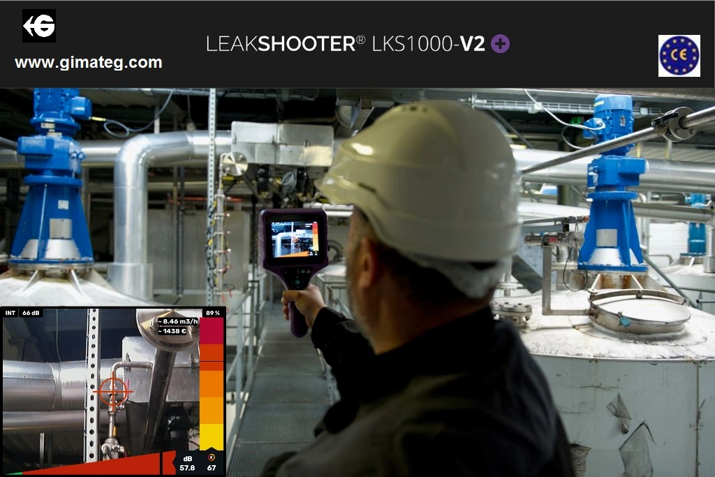 localizador fugas aire comprimido con foto y cálculo coste de la fuga leakshooter GimateG
