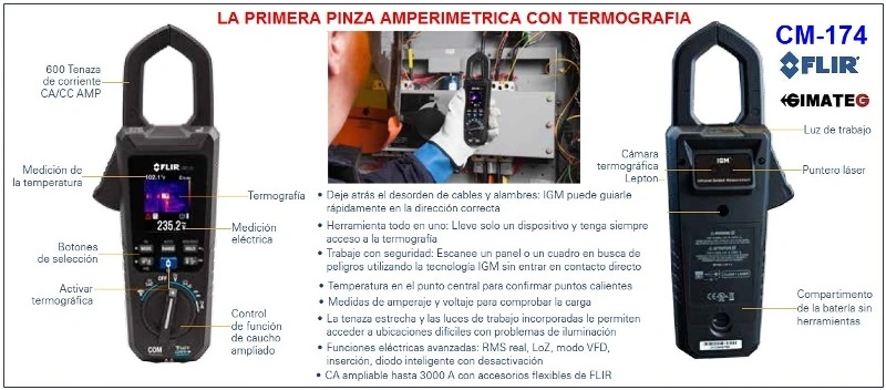 pinza amperimetrica con vision termica Flir CM-174 GimateG