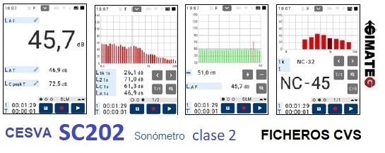 sonometro color tipo 1 tercios octava cesva 202 GimateG