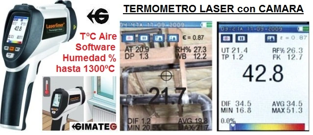 termometro laser con camara y termohigrometro gimateg