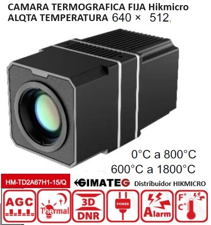 termografica fija 640x480 ModBus alta temperatura 1800ºC HIKmicro gimateg