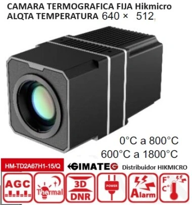 termografica fija 640x480 ModBus alta temperatura 1800ºC HIKmicro gimateg