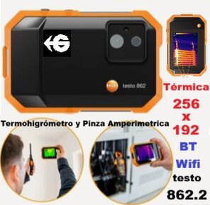 Cámara termográfica Testo 860i para smartphones con resolución 256x192, cálculo DeltaHeat y DeltaCool, detección de riesgo de condensación y uso con App Testo Smart