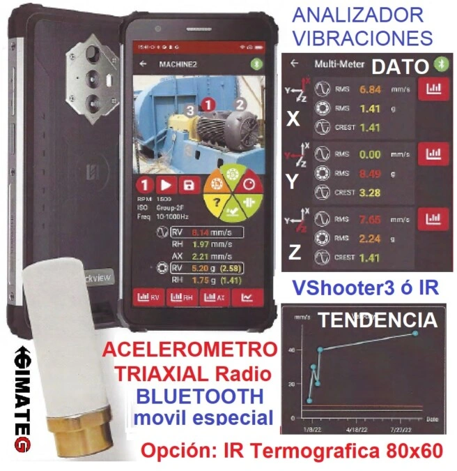 vibrometro autoanalisis estado de maquinaria VSHOOTER GimateG