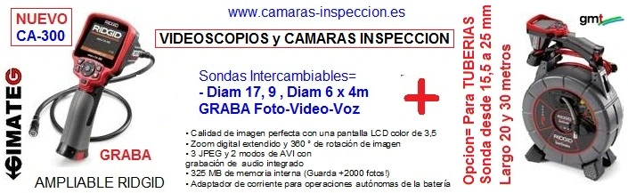 videoscopio CA300 diametro 17mm o 6mm  ampliable Ridgid GimateG