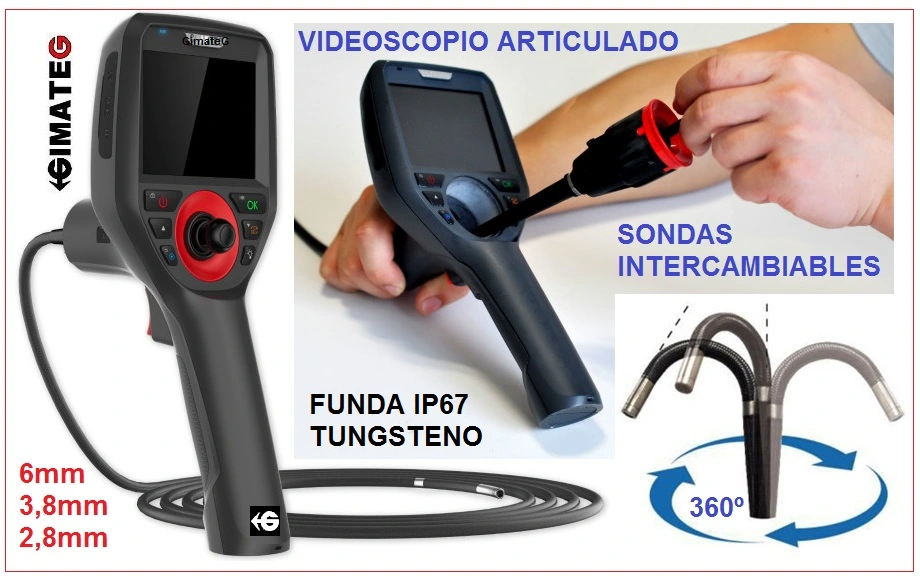 videoscopio articulado 4 ejes sondas intercambiables M3 gimateg